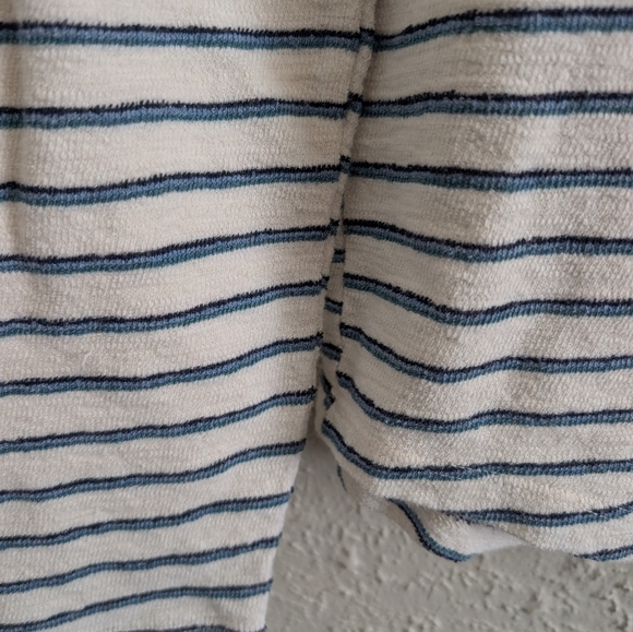 Marine Layer Striped White and Blue Pullover With Hood - Picture 4 of 7